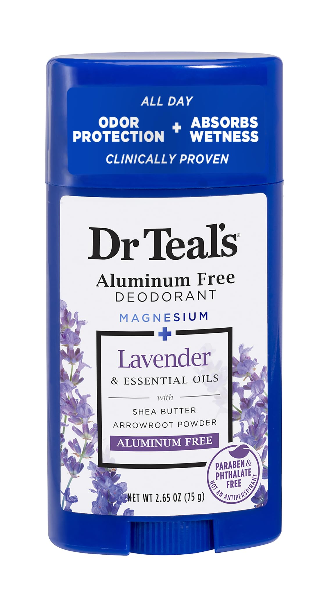 Dr Teal's Aluminum Free Deodorant - Lavender - Paraben & Phthalate Free - 2.65 oz