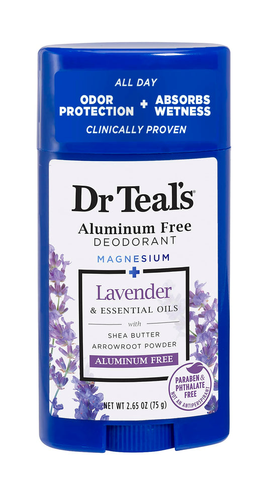 Dr Teal's Aluminum Free Deodorant - Lavender - Paraben & Phthalate Free - 2.65 oz