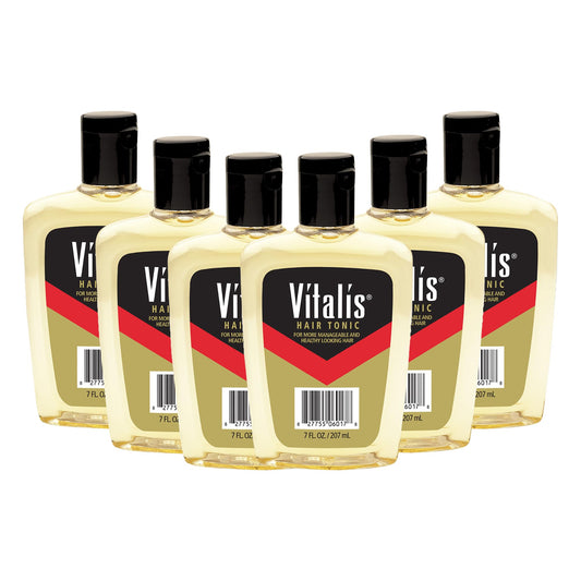 Vitalis Hair Tonic Liquid - Non-Greasy Hair Care Formula for Well-Groomed, Manageable Hair - Healthy Hair Tonic - Suitable for All Hair Types - 6 pc