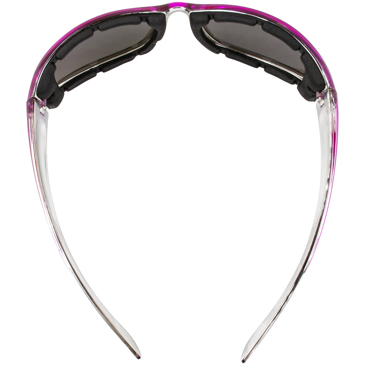 GV Padded Women Lady Motorcycle Sunglasses Glasses Pink and Chrome With Storage Bag