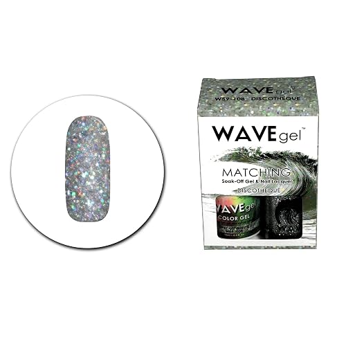 WAVEGEL Soak-0ff Gel & Nail Lacquer Matching Duo Set - Discotheque - W59108-59108 I 0.5 Oz Beauty & Personal Care WAVE gel