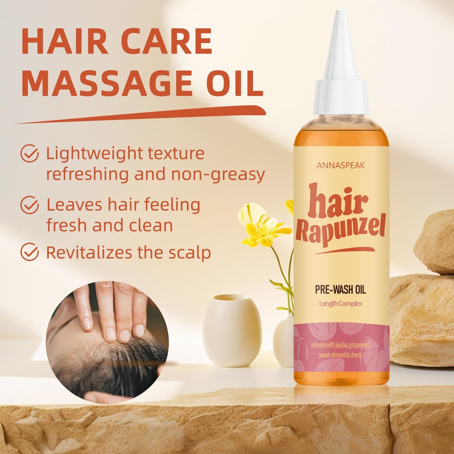 ANNASPEAK Rapunzel, Pink Grapefruit, Jojoba, Sweet Almond, Cherry, for All Hair Types (100ml)