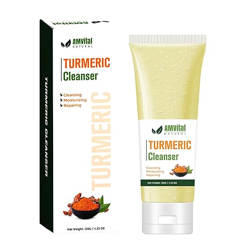 Turmeric Face Wash - Turmeric Facial-Cleanser with Aloe Vera, Vitamin E, and Natural Extracts - Lightweight Daily Gel Face Wash for All Skin Types