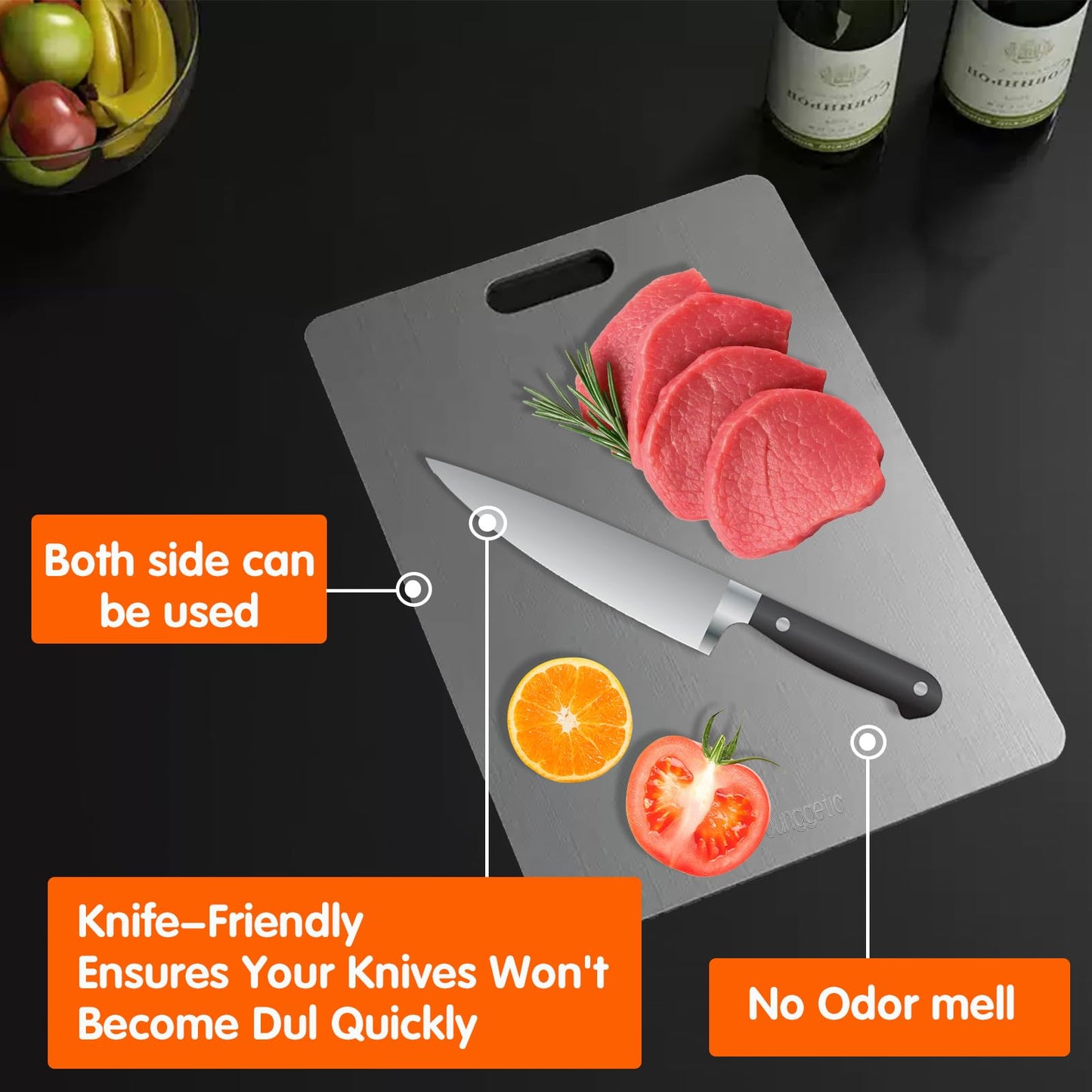 Titanium Cutting Board - New Upgrade 100% Pure Titanium Cutting Boards，Double-sided pure titanium Kitchen cutting board，Healthy…