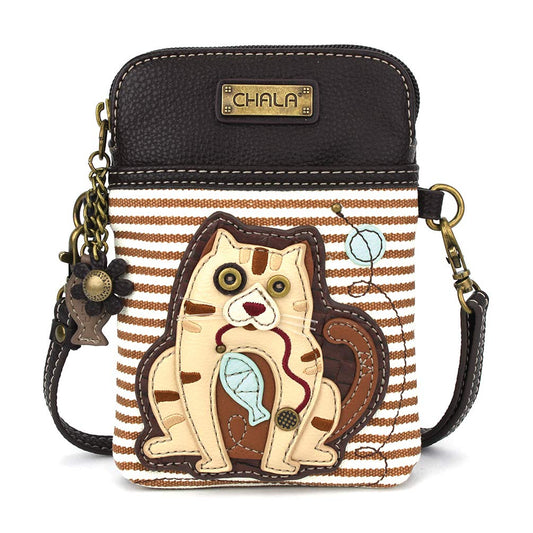 CHALA Crossbody Cell Phone Purse | Women's Wristlet Handbags with Adjustable Strap (Starburst- Brown) Fashion CHALA