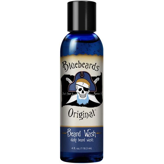 Beard Wash for Men - 4 oz Bluebeards Original Natural Beard Wash and Beard Moisturizer, Infused with Aloe & Lime - Deeply Cleans, Softens,