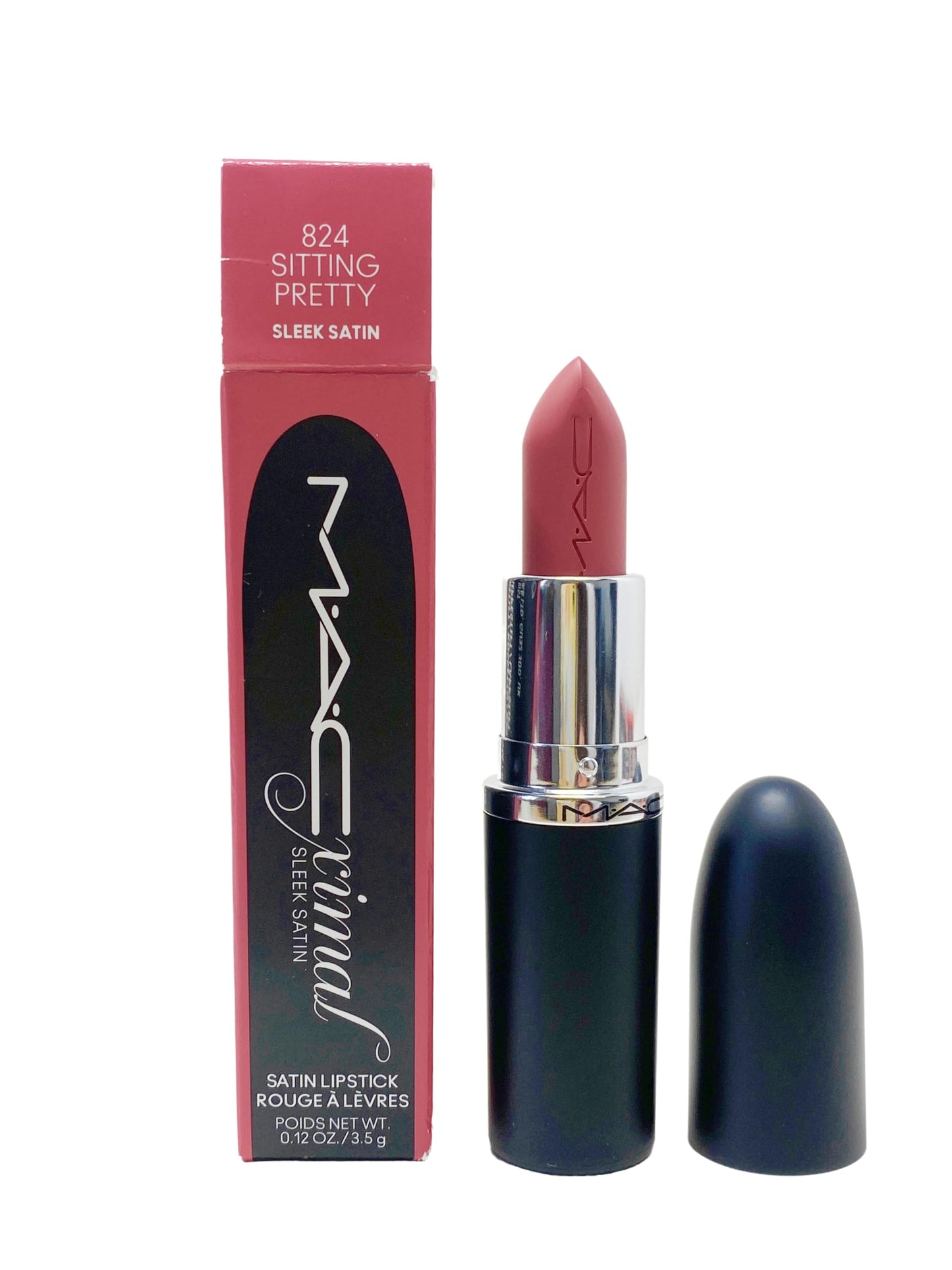 MAC Cosmetics Ximal Sleek Satin Lipstick - 824 Sitting Pretty (Light rose) 0.12 Oz / 3.5 g