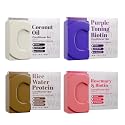 Herbishh Solid Bars for Hair Growth, Oily Hair, Blonde & Thinning Hair, Sulfate-Free, Eco-Friendly 4Pack (Conditioner Bar Set)