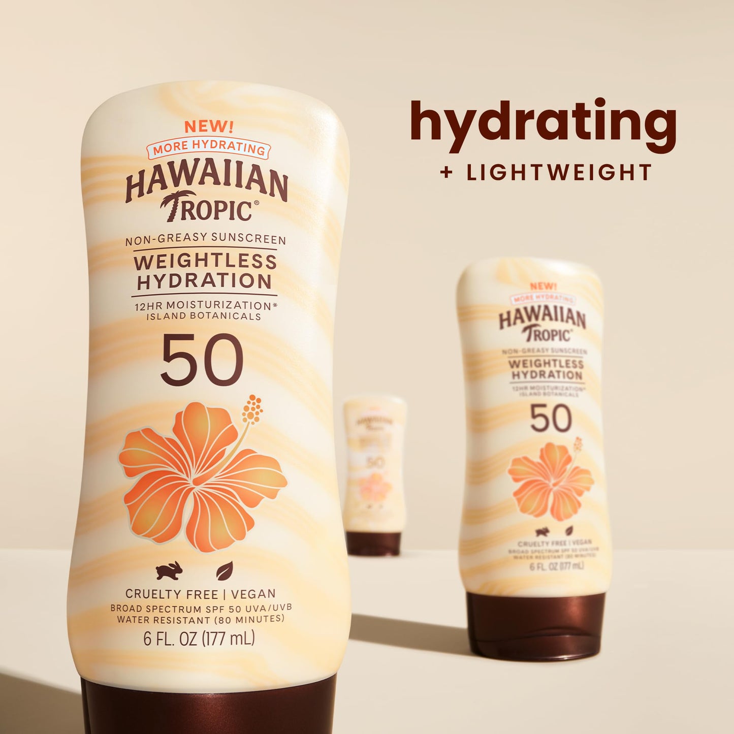 Hawaiian Tropic Weightless Hydration, Non-Greasy Sunscreen, SPF 50, 6 fl oz (177 ml)