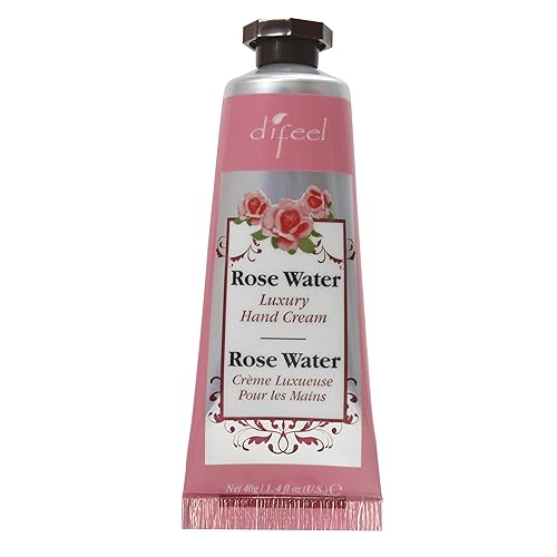 Difeel Invigorating Hand Cream- Rosewater with Pure Natural Oil and Vitamin E 1.4 ounce