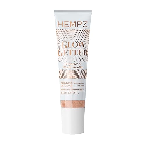 Hempz Glow Getter Lip Gloss, Hydrating Balm with Shimmer .44 oz.