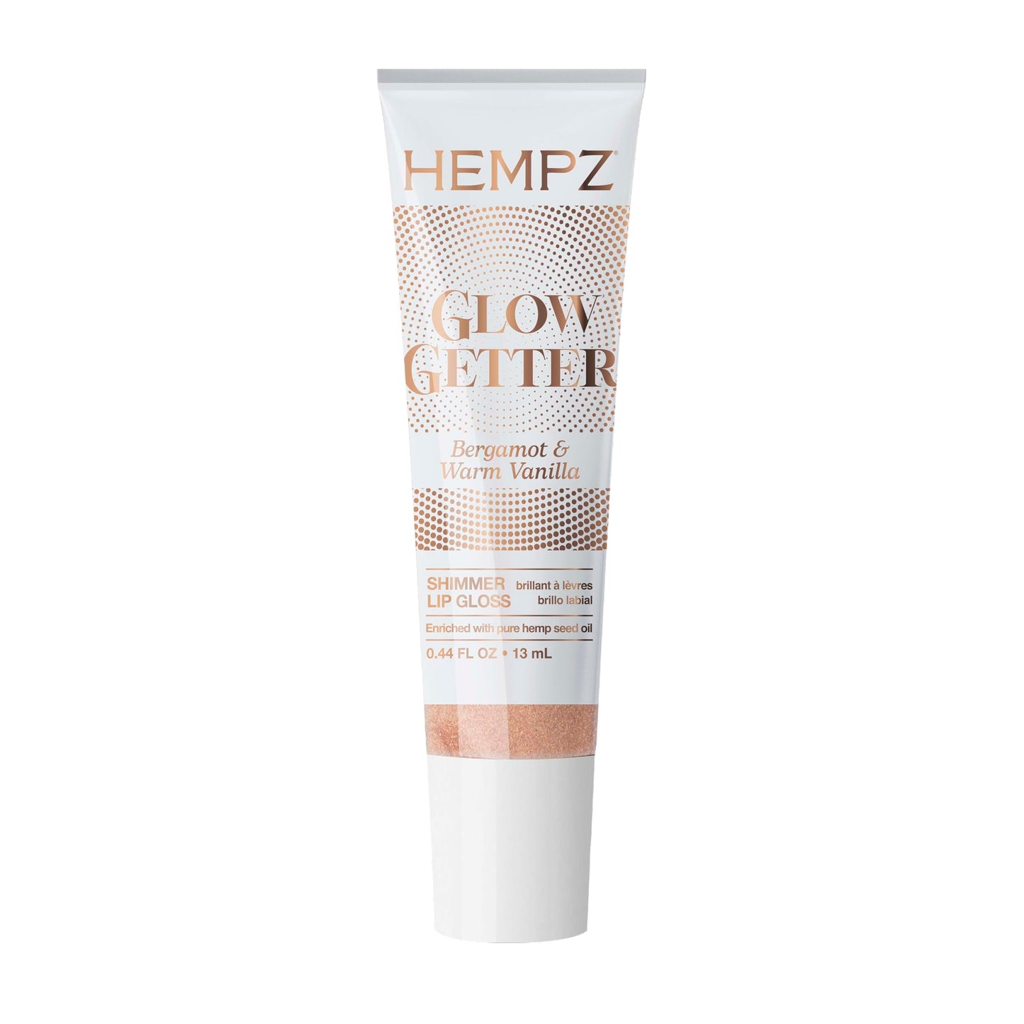 Hempz Glow Getter Lip Gloss, Hydrating Balm with Shimmer .44 oz.
