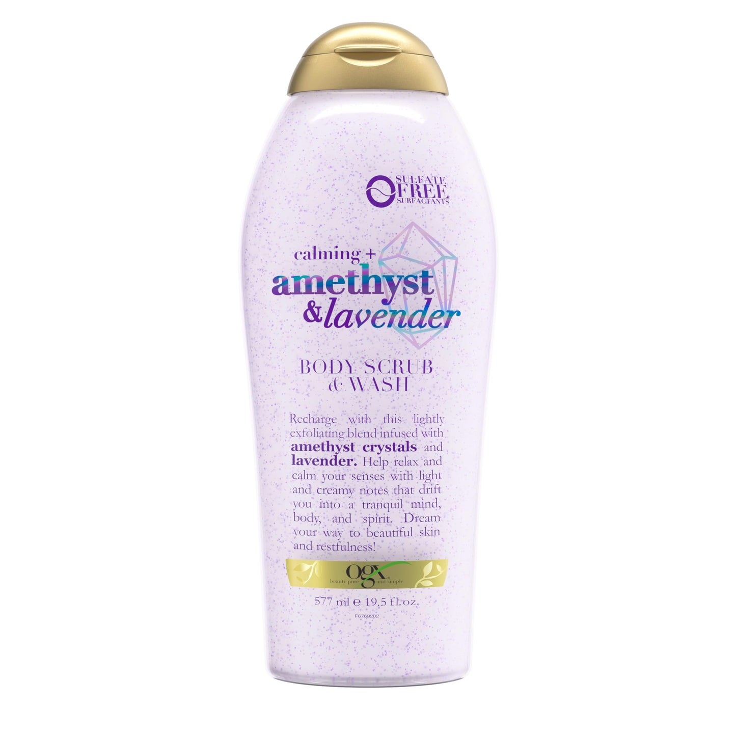 OGX Calming + Amethyst & Lavender Body Scrub & Wash, Gently Exfoliating, 19.5 fl oz Beauty & Personal Care OGX