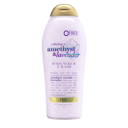 OGX Calming + Amethyst & Lavender Body Scrub & Wash, Gently Exfoliating, 19.5 fl oz Beauty & Personal Care OGX