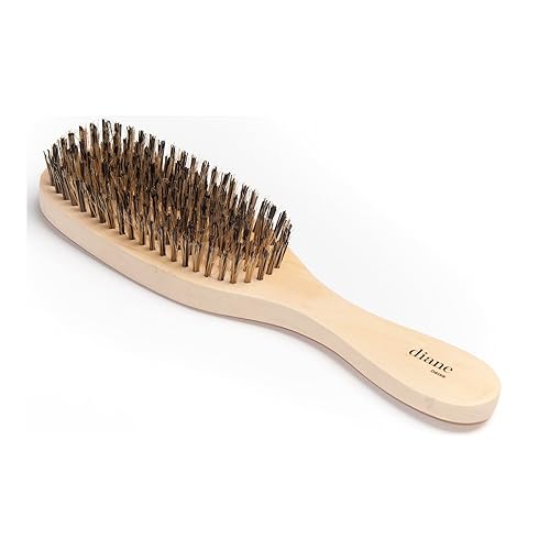 Diane Reinforced Boar Bristle Wave Brush for Men and Barbers - Hard Bristles for Thick to Coarse Hair - Use for Detangling, Smoothing, Wave Styles