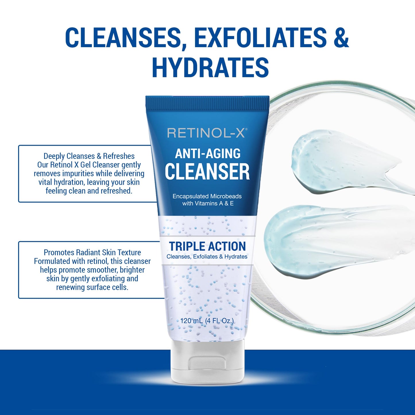 Skincare Retinol X Anti-Aging Cleanser 4 O.z. Tube Triple Action (2 Pack)