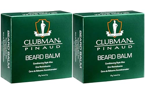 Clubman Pinaud Beard Balm - Nourishing & Conditioning Beard Balm for Men, Strong Hold, 2 oz, 2 Pack