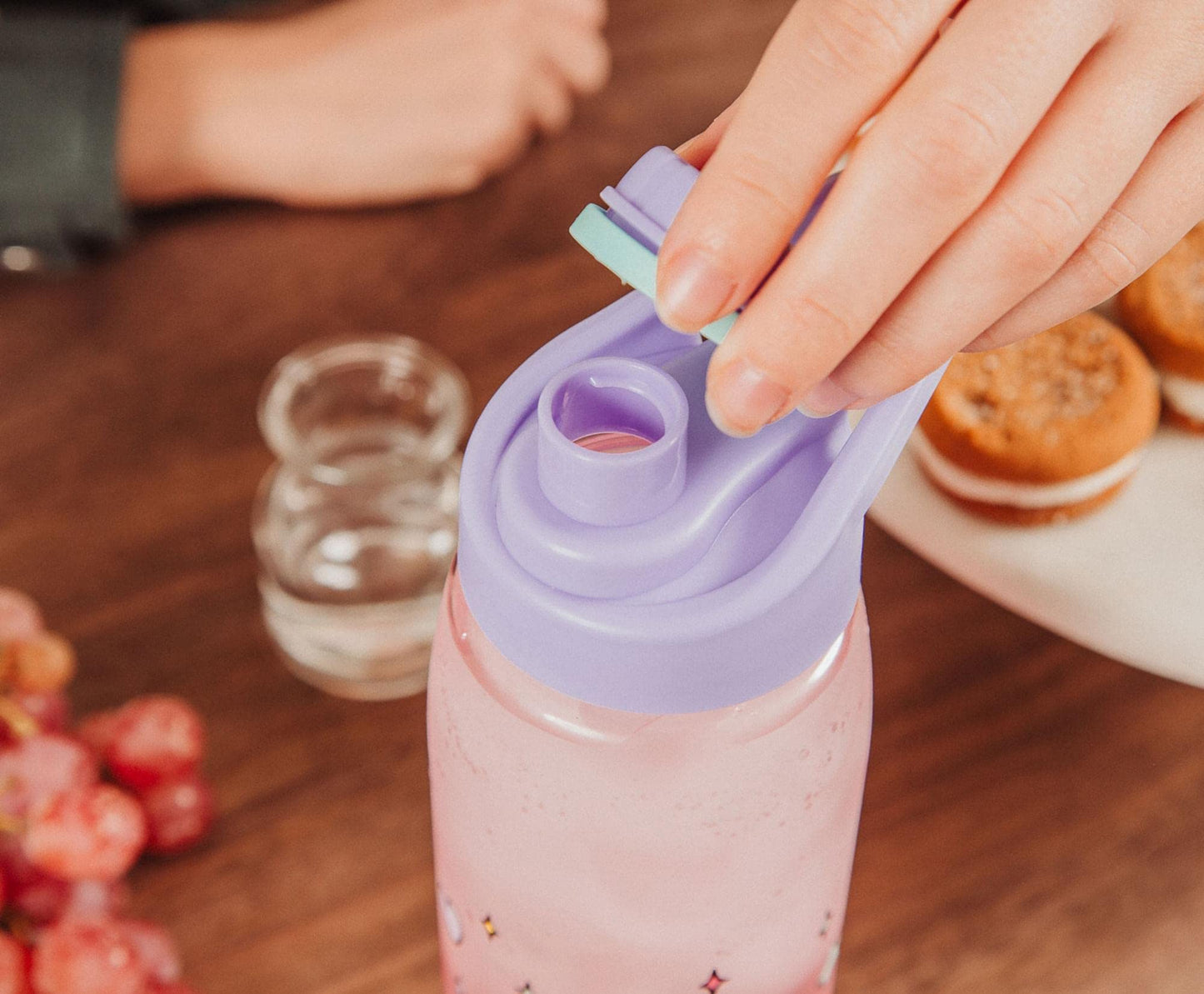 Sanrio Hello Kitty Rainbow Treats and Stars 28-Ounce Water Bottle with Lid | BPA-Free Plastic Sports Jug With Leakproof Screw-Top Lid | Hydration