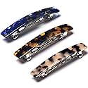 Fsmiling Hair Barrettes for Women French Hair Barrette Clip Small Acetate Hair Clips Barrette No Slip Hair Accessories 3-Pack