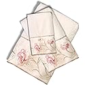 Popular Bath Dublin Rose Collection 3-Piece Towel Set - Soft & Absorbent Cotton Towels, Luxury Beige Bath Towels, Quick-Dry, Elegant Floral Design…
