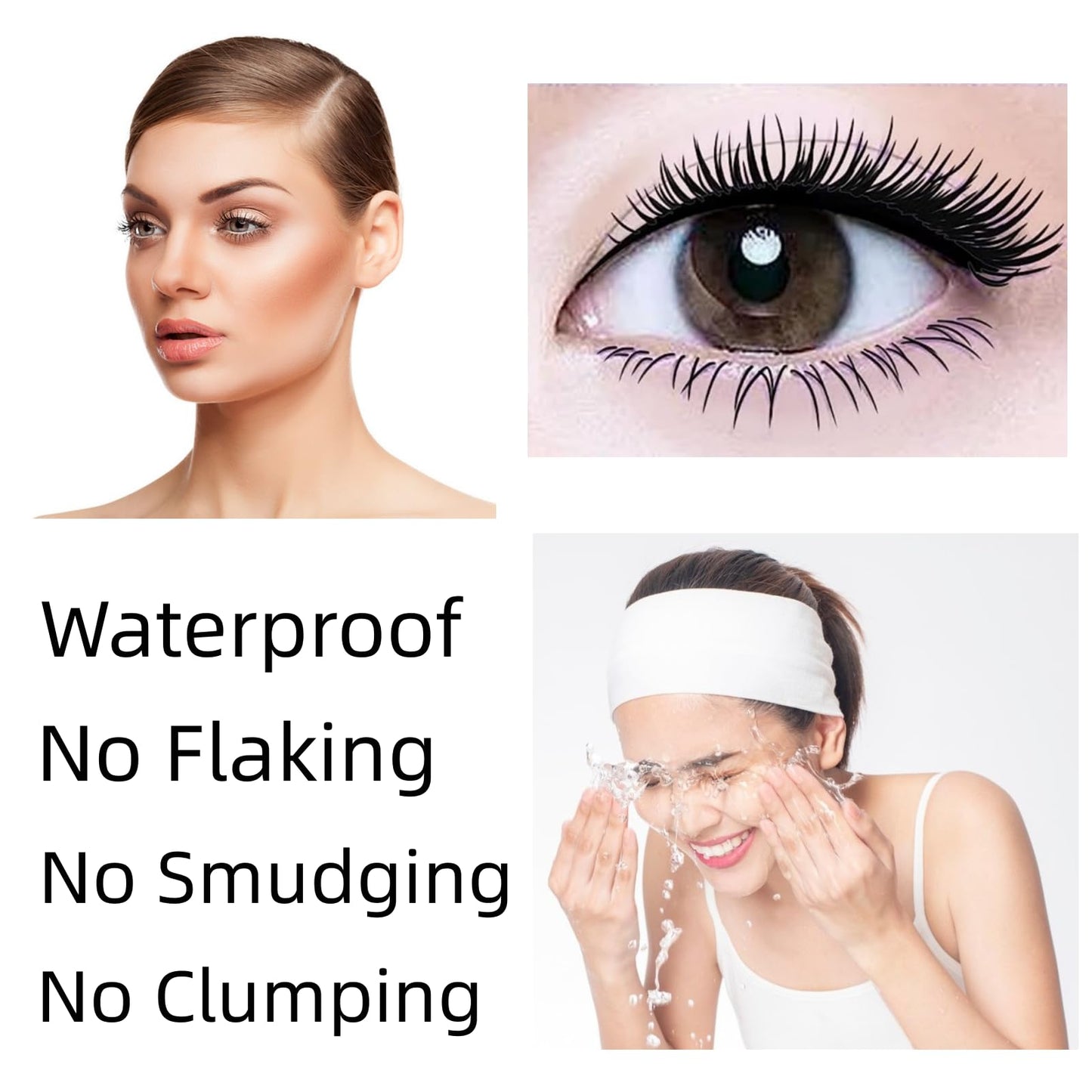 LGSZGDCN Brown Lashes Extensions mascara waterproof smudge proof Eyes Makeup volume and length Natural Hypoallergenic Fast Dry Eyelashes Curling Party