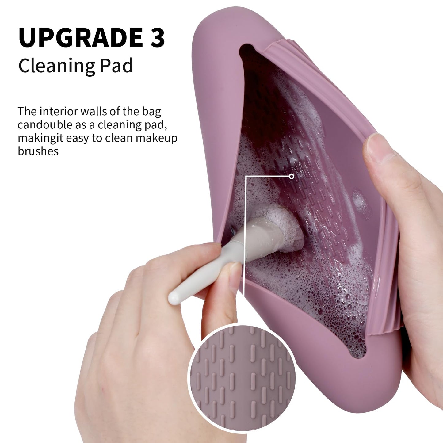 AGIKET Silicone Makeup Brush Holder Travel Cosmetic Bag：Soft Portable Cosmetic Face Brushes Holder with Upgrade Anti-Fall Out Magnetic Closure, Large Beauty and Personal Care AGIKET