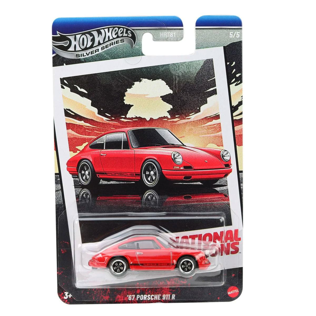 Hot Wheels National Icons Collection Silver Series - 5-Car Die‑Cast Bundle, 1:64 Scale, Ages 3+ (HRT81‑956G)
