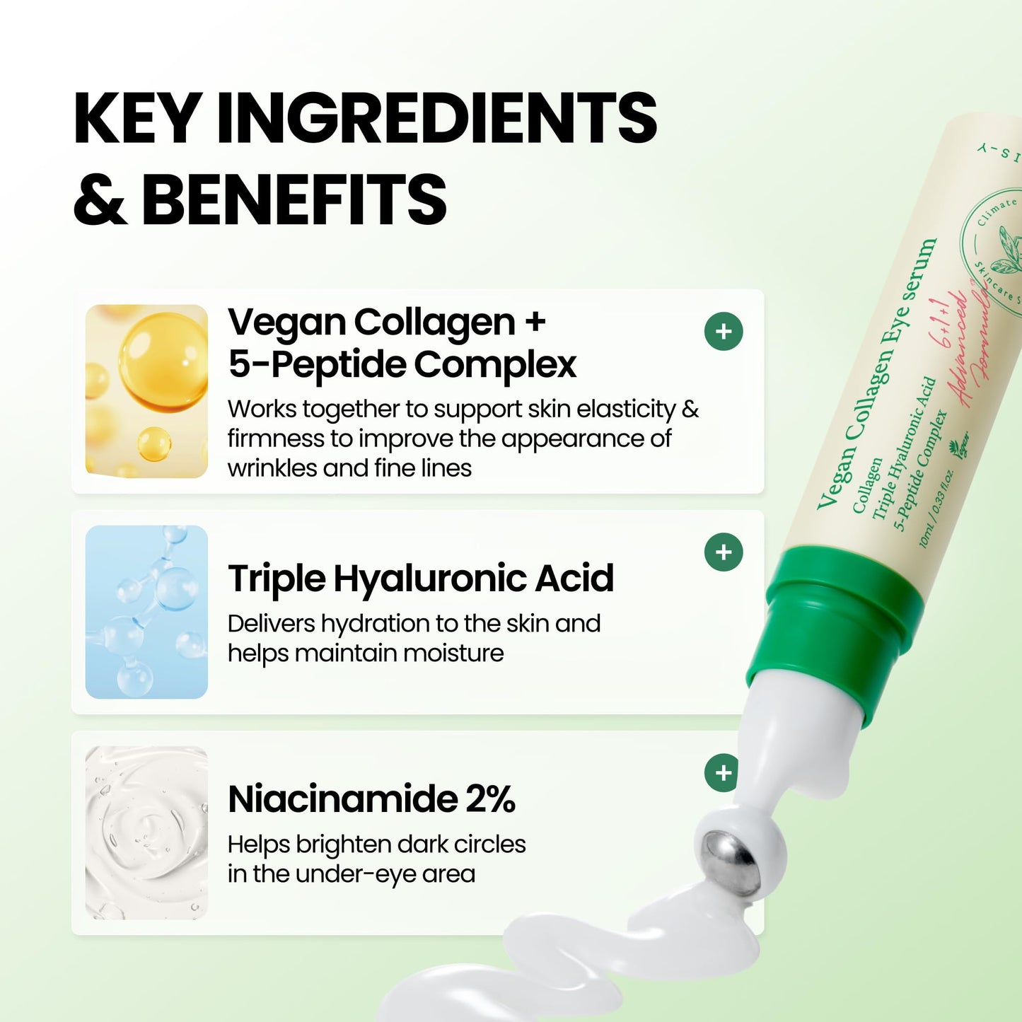 AXIS-Y Vegan Collagen Eye Serum - K Beauty Triple Hyaluronic Acid & Peptide Collagen Serum Improve Skin Elasticity, Reduce Fine Lines & Dark Circles Beauty and Personal Care AXIS-Y