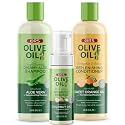 ORS Olive Oil Shampoo, Conditioner & Wrap Set Mousse with Aloe Vera, Orange & Coconut Oil for Healthier Hair (3 Piece Set)