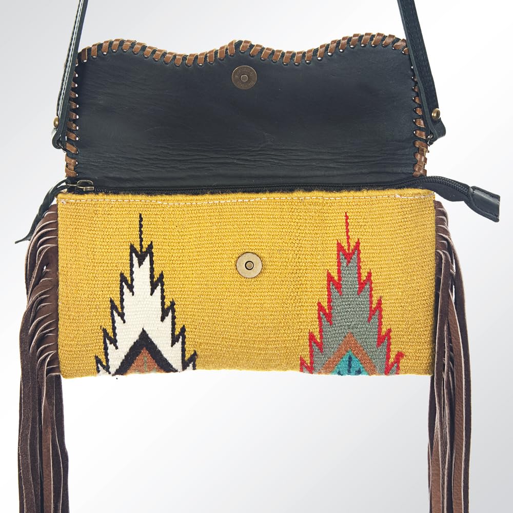 American Darling Women's Crossbody Bag Western Saddle Blanket Genuine Leather Handbag and Ladies Purse