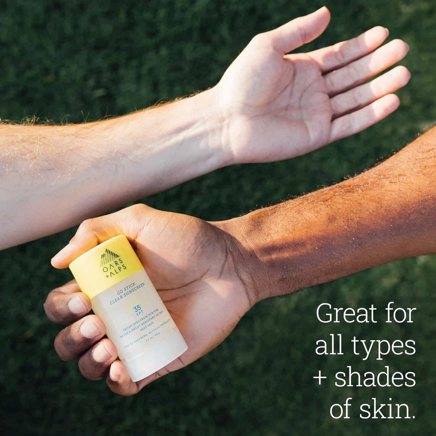 Oars + Alps Clear Face Sunscreen Stick, SPF 35 Travel Sunscreen Roll On for Face & Body, SPF Stick with Vitamin E & Antioxidants, Water & Sweat