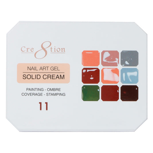 Cre8tion Nail Art Gel Solid Cream Palette for Nail Painting, Ombre, Stamping and Coverage, HEMA Free, TPO Free, 9 Colors (11) Beauty & Personal Care Cre8tion