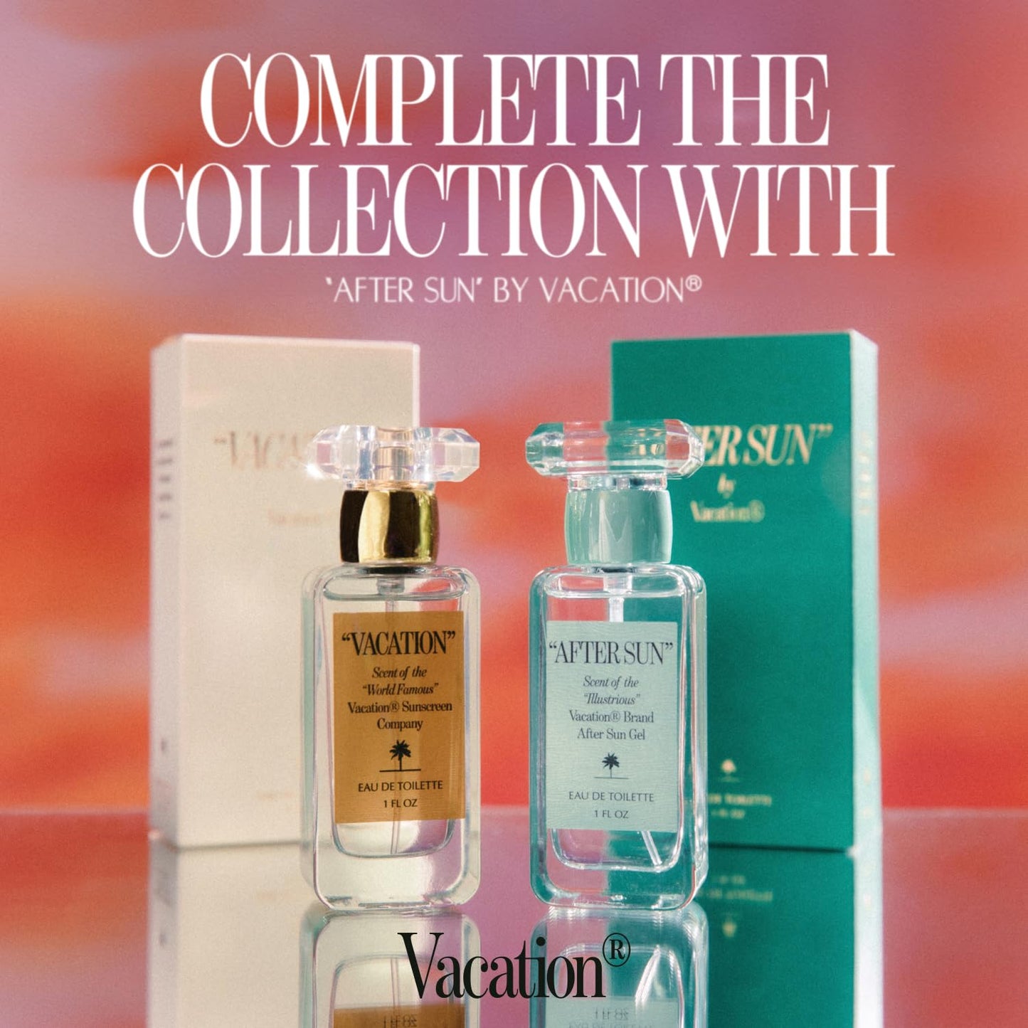 VACATION Sunscreen Eau de Toilette, Beach Coconut Perfume for Women & Men, Scent of Sunscreen & Summer, Travel Size, 1 Fl. Oz.