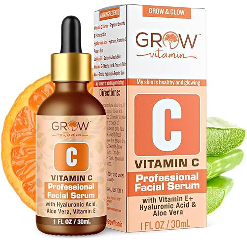True Skin Vitamin C Serum for Face with Hyaluronic Acid, Vitamin E, Aloe Vera and Jojoba Oil, Hydrating & Brightening Serum for Anti Aging, Dark
