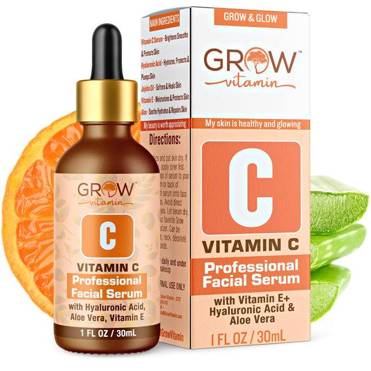 True Skin Vitamin C Serum for Face with Hyaluronic Acid, Vitamin E, Aloe Vera and Jojoba Oil, Hydrating & Brightening Serum for Anti Aging, Dark
