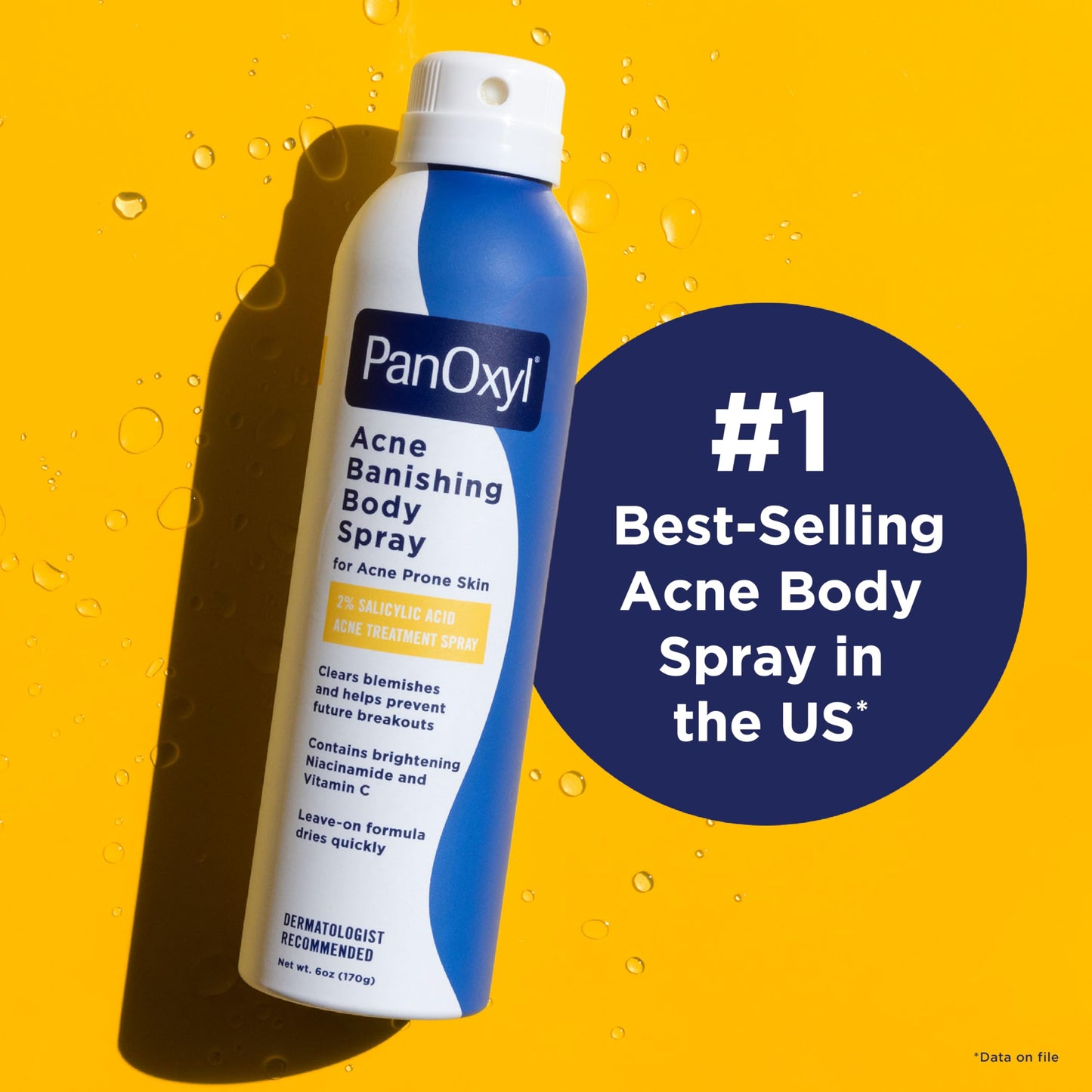 PanOxyl Acne Banishing Body Spray with 2% Salicylic Acid, Pimple Treatment Spray to Clear Stubborn Breakouts, 360-Degree Spray Nozzle Beauty and Personal Care PanOxyl
