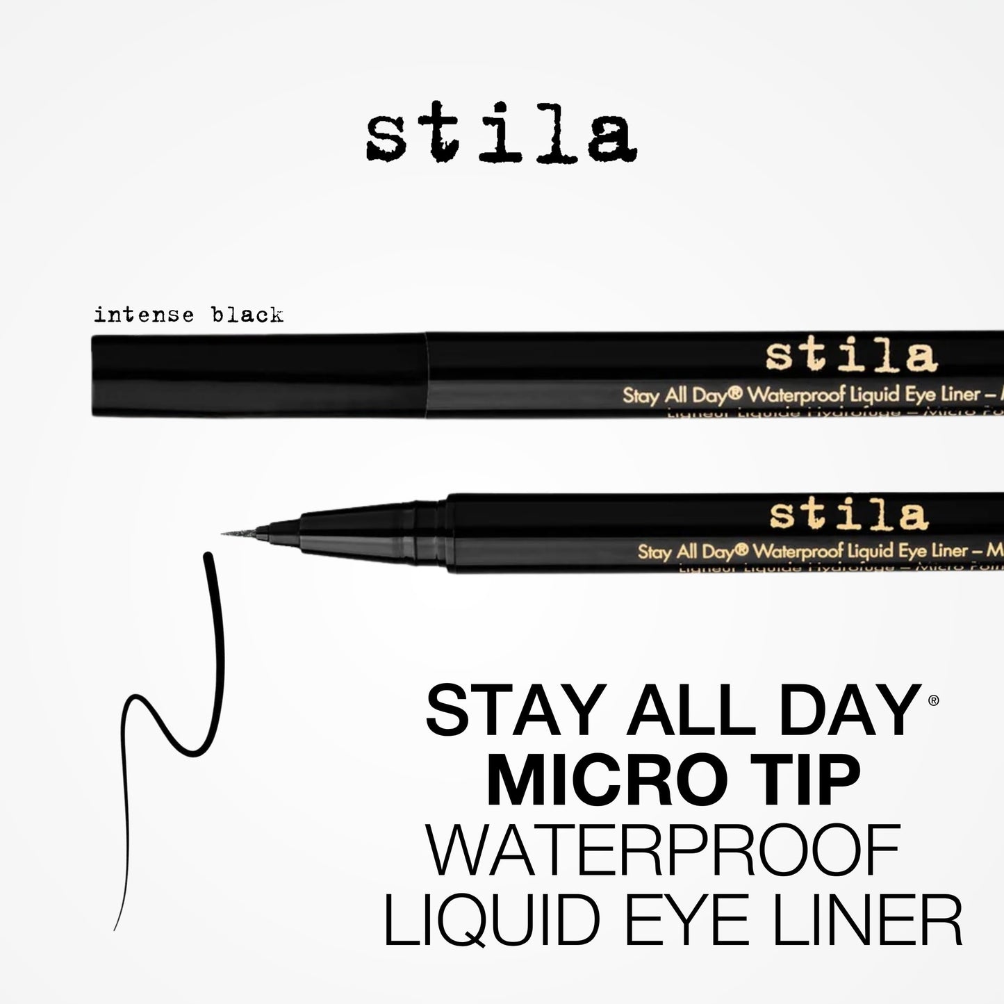 Stila Stay All Day Waterproof Liquid Eye Liner Micro Tip - Intense Black - 0.016 Oz Eyeliner