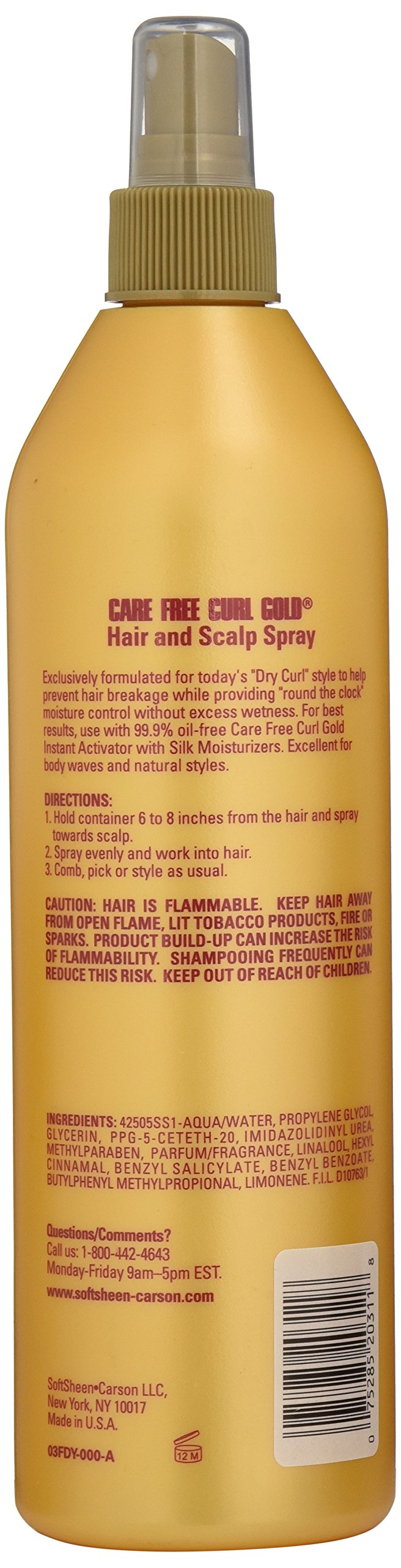 Softsheen-Carson Care Free Curl Gold Hair and Scalp Spray, 16 Fl oz