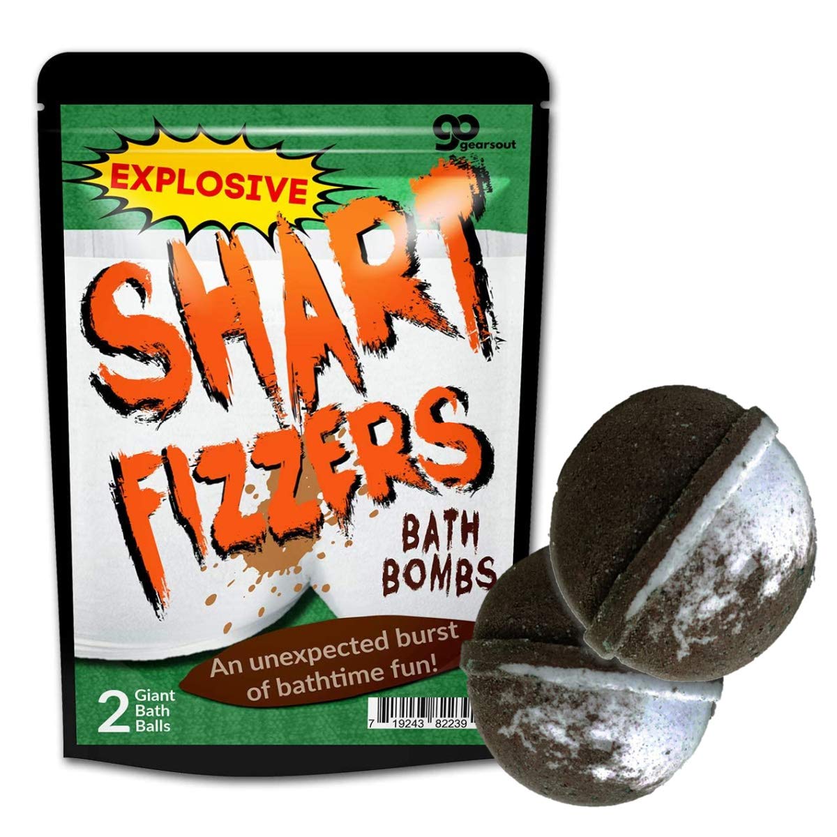 Shart Fizzers Bath Bombs - Gross Bath Bombs for Teens - XL Root Beer Bath Balls - Funny Bath Pranks for Men, Made in America, 2 Count