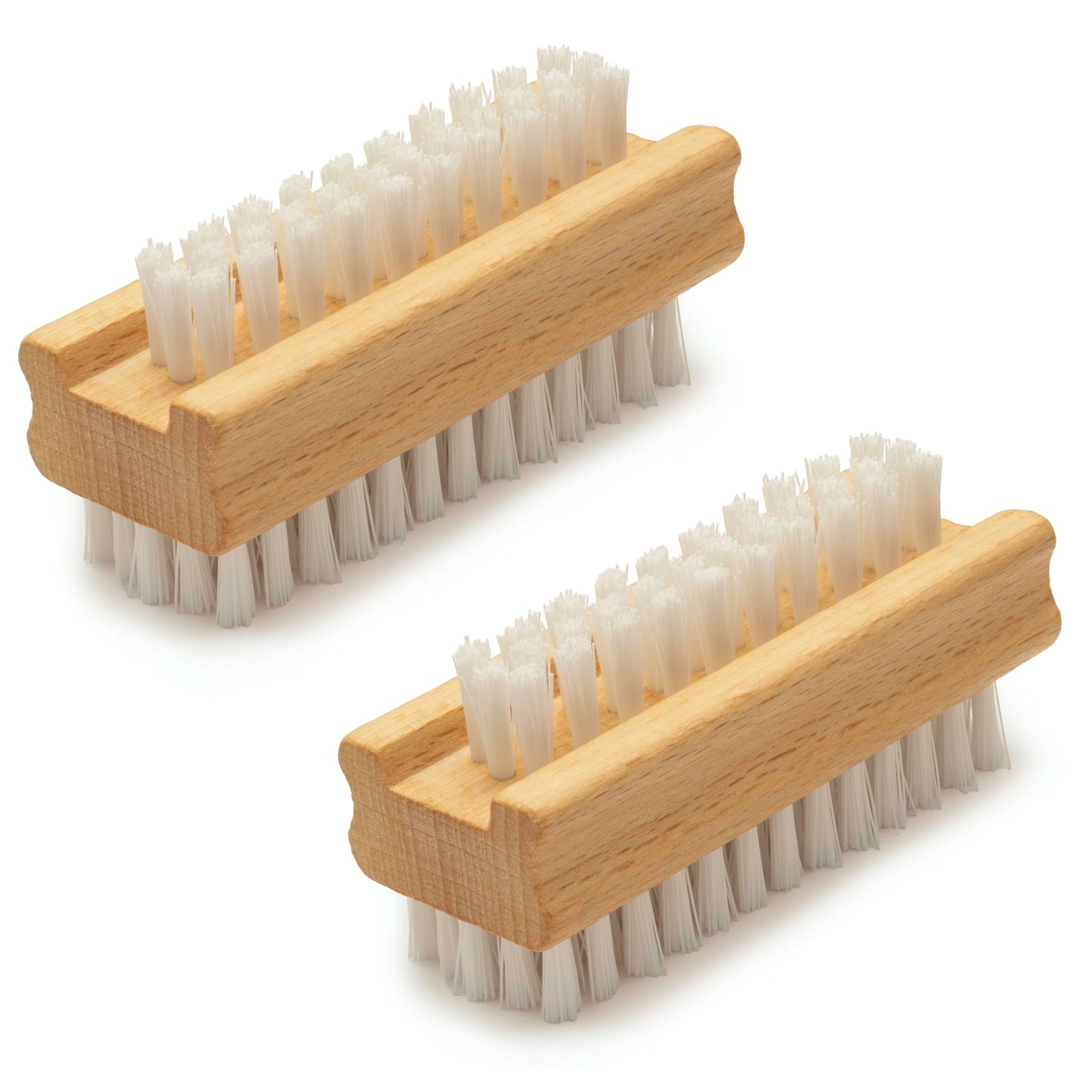 Konex Non-Slip Wooden Two-sided Hand and Nail Brush - Stiff Bristle Fingernail Brushes for Cleaning Under Nails - Heavy Duty Fingernail Brush Beauty and Personal Care KONEX