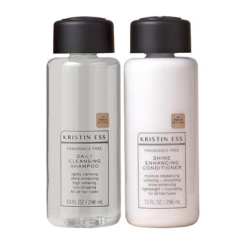 Kristin Ess Hair Fragrance Free Shampoo and Conditioner Set | Sulfate Free and Color Safe Shampoo and Conditioner | Hydrating + Moisturizing | Vegan |