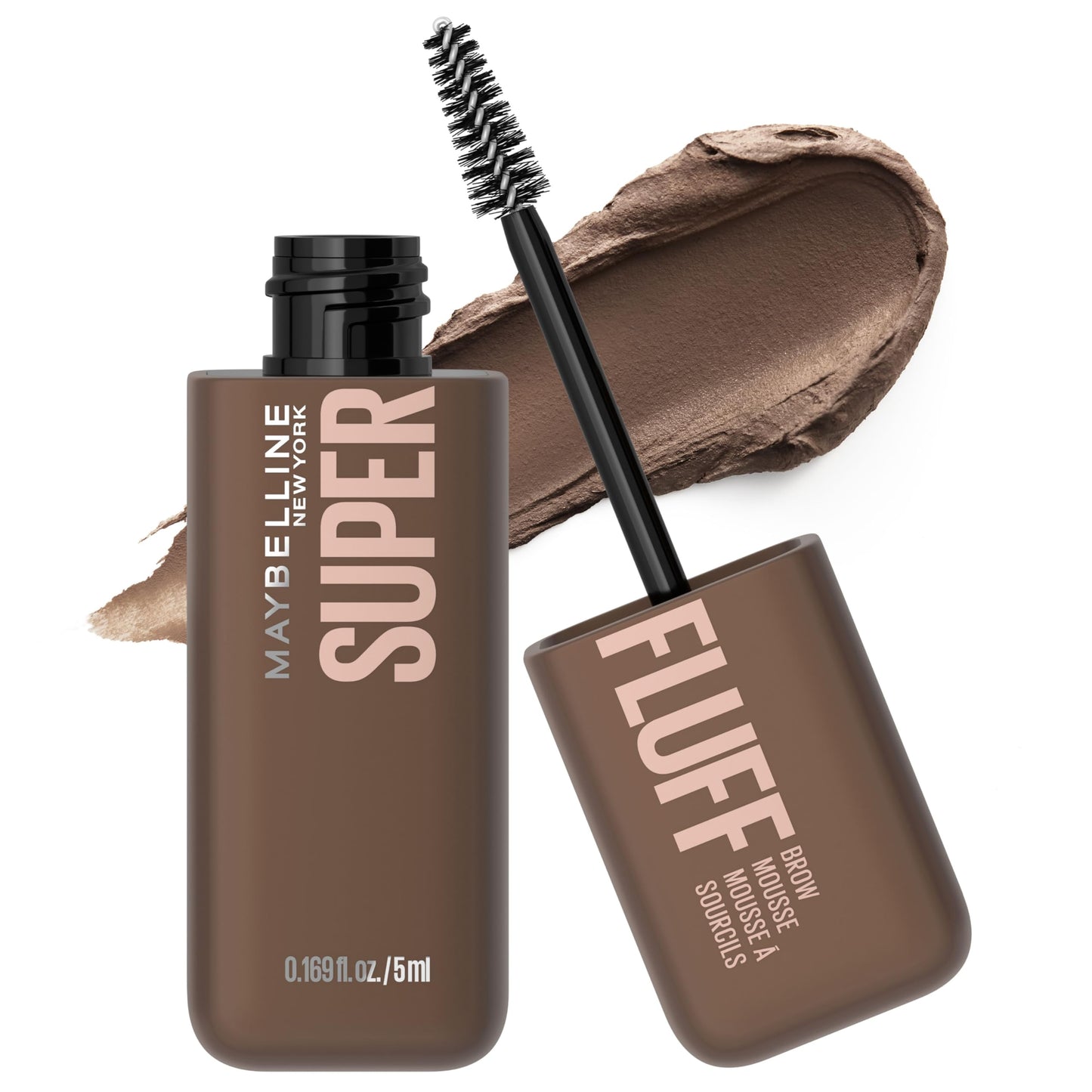 Maybelline Superfluff Volumizing Brow Mousse, All Day Tinted Brow Gel For Soft Full Brows, Medium Brown, 1 Count Beauty and Personal Care MAYBELLINE