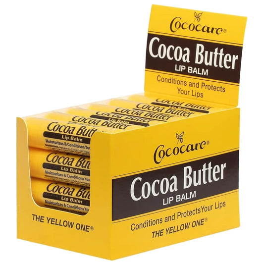 Cococare Cocoa Butter Lip Balm - The Little Yellow Stick - Conditions & Protects Lips with Hydrating Formula - Light Scent of Cocoa Butter - 0.15oz