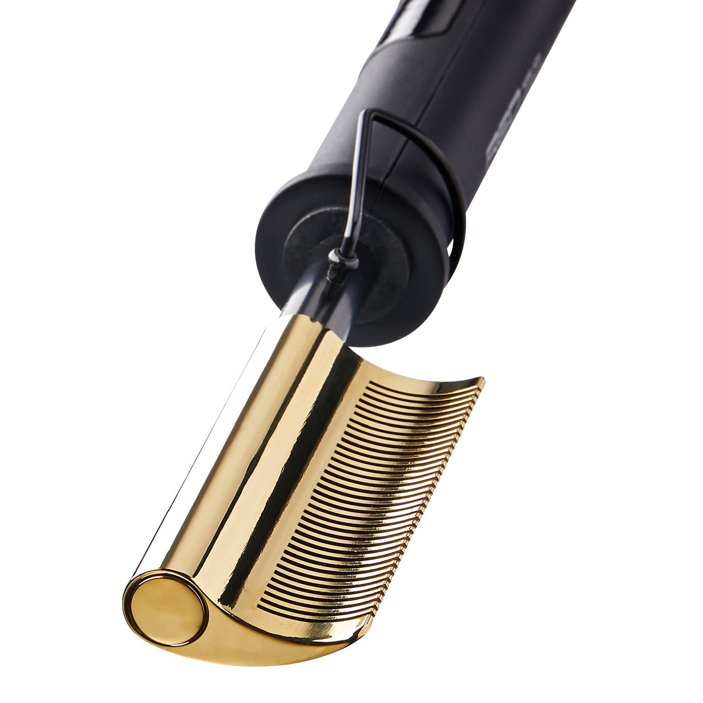 Red by Kiss Hot Comb Hair Straightener 450 Degrees, Curved Electric Heating Comb, Pressing Comb Brush for Straightening Hair and Beard, Curling Iron