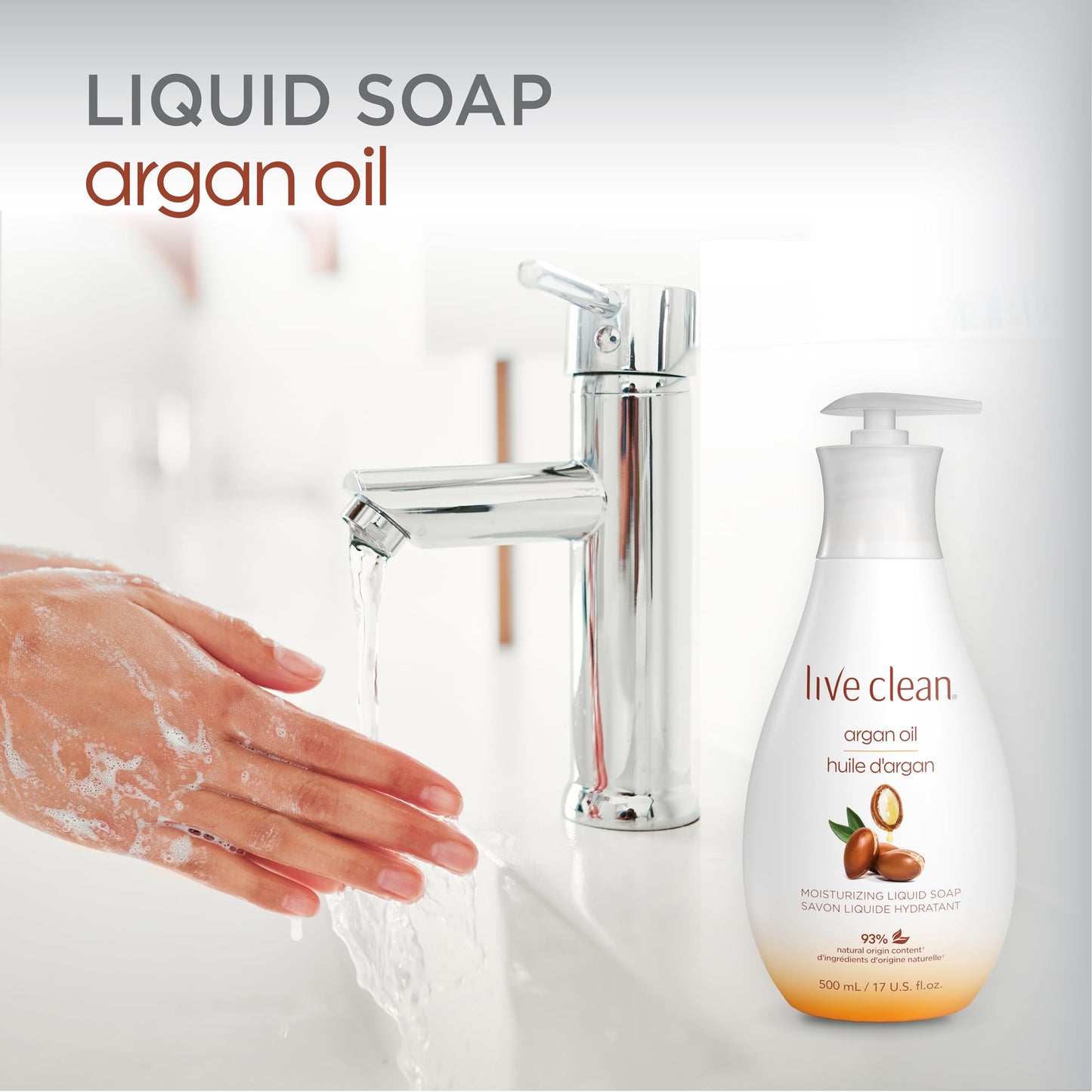 Live Clean Liquid Hand Soap, Argan Oil, 17 Oz (Packaging May Vary)
