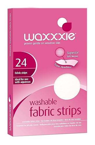 Waxxxie Washable Fabric Wax Strips 24pk for use with Wax Cartridge and Strip Wax for an Unbeatable at Home Salon Experience