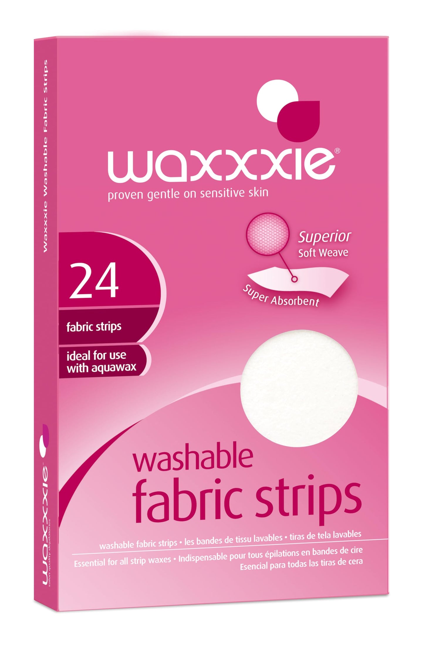 Waxxxie Washable Fabric Wax Strips 24pk for use with Wax Cartridge and Strip Wax for an Unbeatable at Home Salon Experience