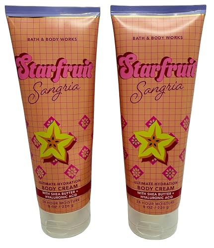 Bath & Body Works Starfruit Sangria Ultimate Hydration Body Cream 8 Ounces Pack of 2