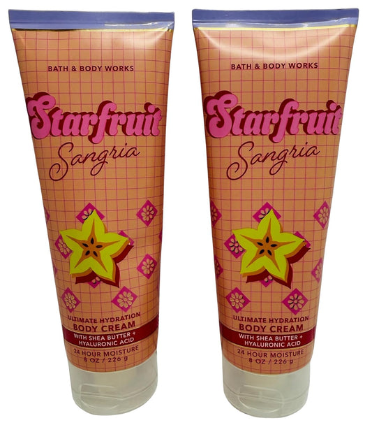 Bath & Body Works Starfruit Sangria Ultimate Hydration Body Cream 8 Ounces Pack of 2
