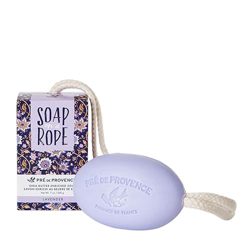 Pre de Provence Soap on a Rope Shea Butter Enriched French Bar Soap, 200g, Lavender